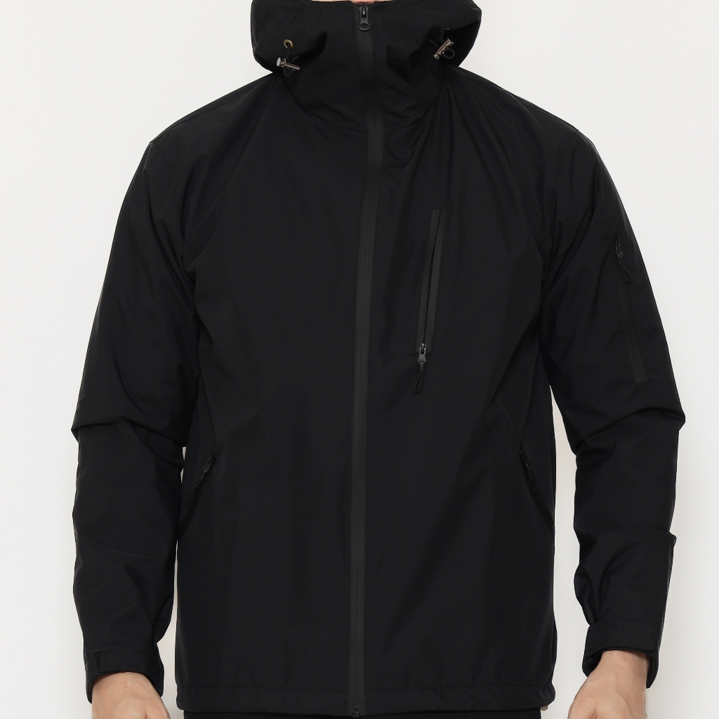 Jaket Outdoor Pria Hitam Taslan Balon Premium Import – Daleman Diadora, Hoodie