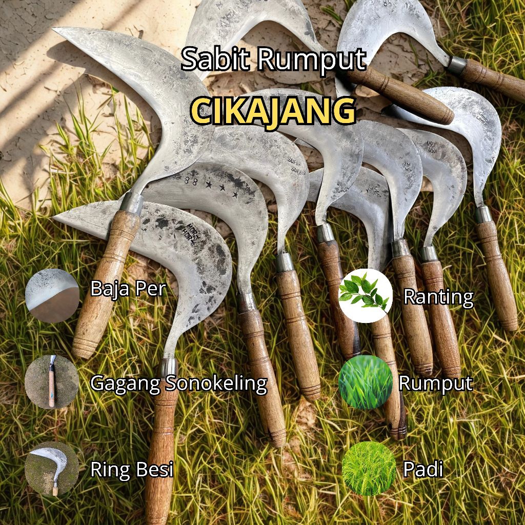 SABIT/ARIT Rumput Dan Padi Super Tajam Full Baja Per Model Cikajang