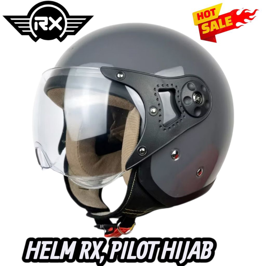 RX - Helm Bogo Wanita Hijab FRANDLY Dewasa Kaca Pilot SNI Motorcycle