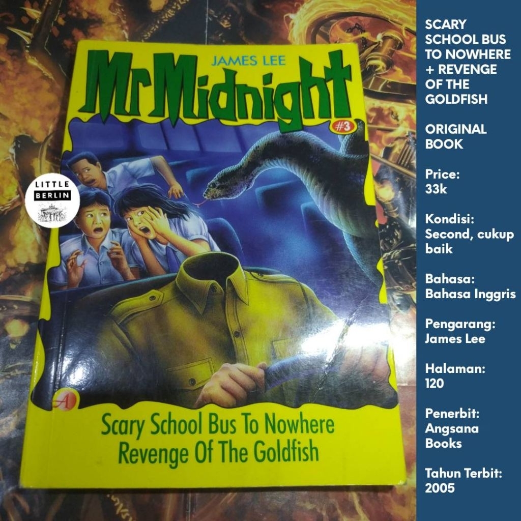 ORIGINAL Novel Horor MR MIDNIGHT #3 Scary School Bus to Nowhere English Paperback Novel Seram Novel 