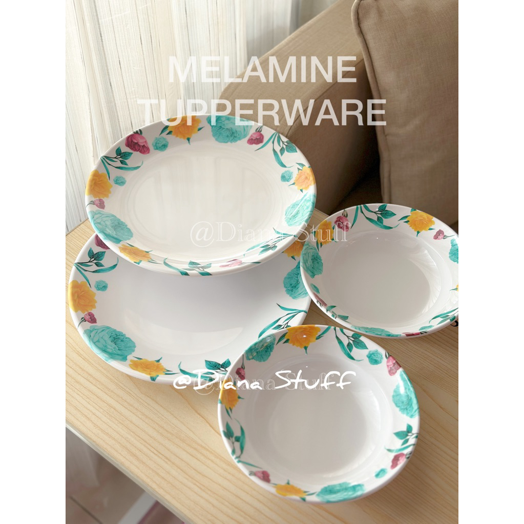Aneka piring Melamine peony Tupperware New Ori