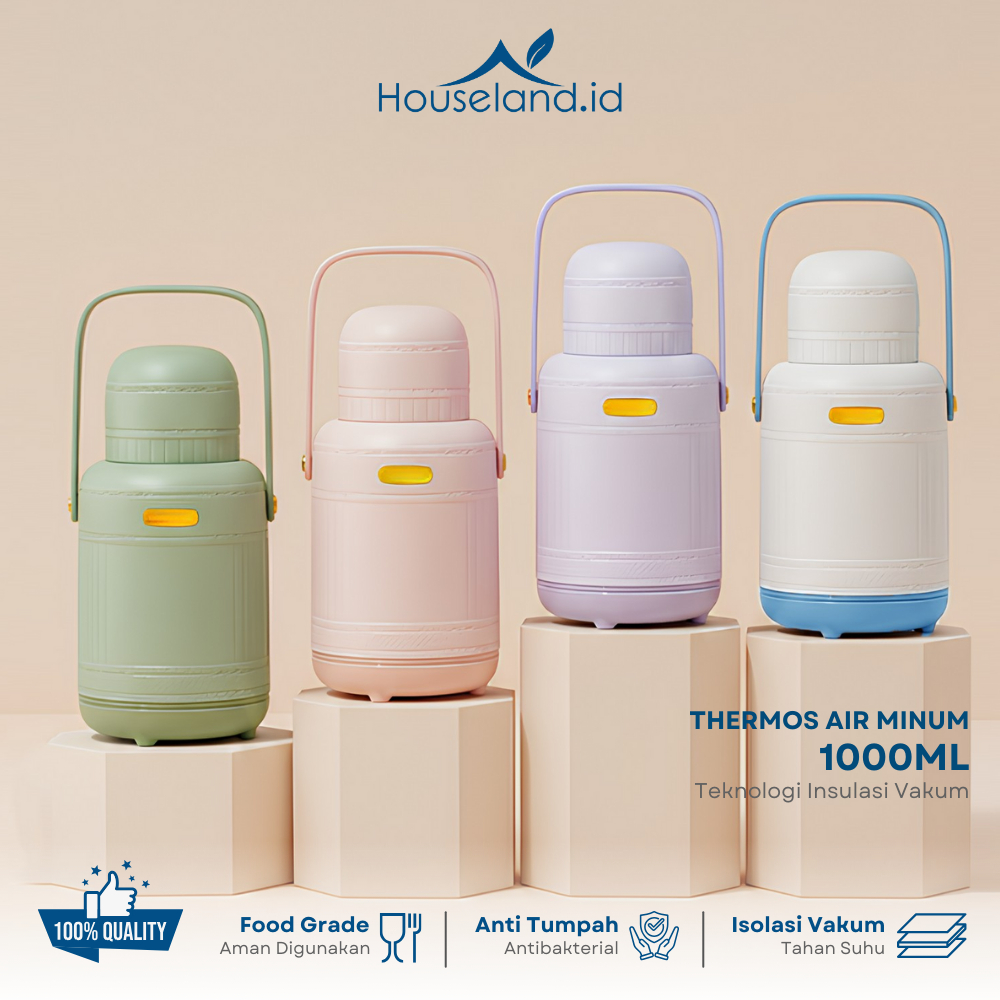 Thermos Thermal – Food Jar 1000ml Lapisan Kaca & PP Food Grade | Hangat Tahan Lama
