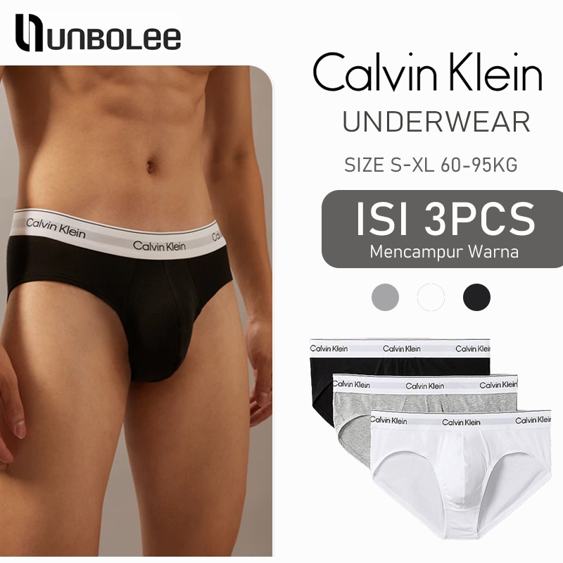 UNBOLEE 3PCS Celana Dalam Segitiga Pria Cotton AntiBacteria Calvin Klein Men Underware Brief COD