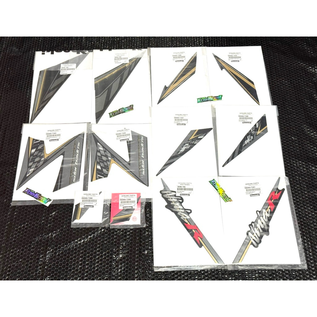 ( NOS ) STRIPING STIKER STICKER SET FULSET NINJA R BARONG HITAM 2014 2015 ORIGINAL