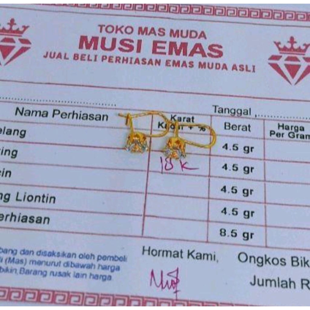 bisa cod anting Desi emas muda