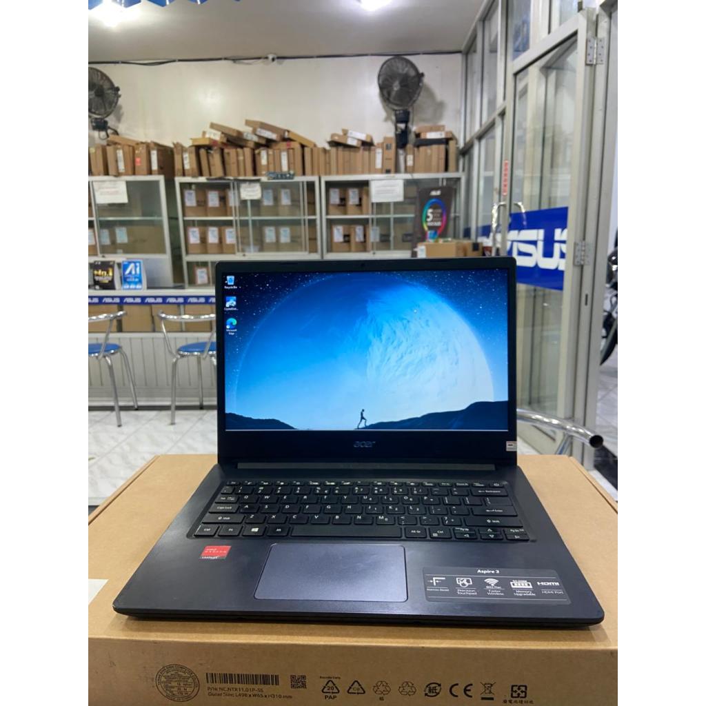 LAPTOP ACER ASPIRE 3 A314-22 AMD 3020E RAM 8GB SSD 256GB LAYAR 14"INCH WINDOWS 11 SECOND LIKENEW