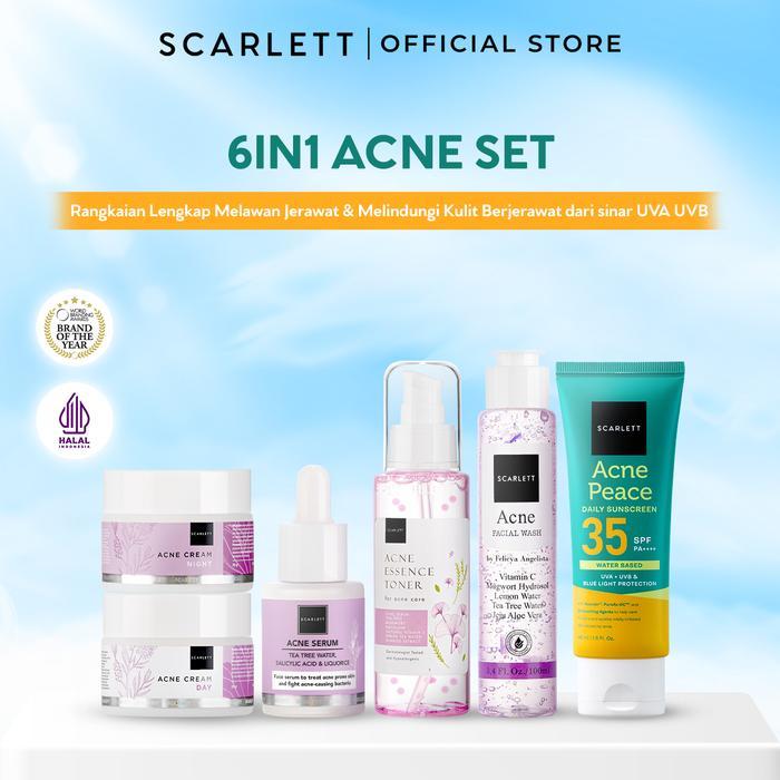 PAKET MEMBERSHIP SCARLETT Paket Mencerahkan Wajah , Menghilangkan Jerawat, Mencegah Penuaan - ( Brig