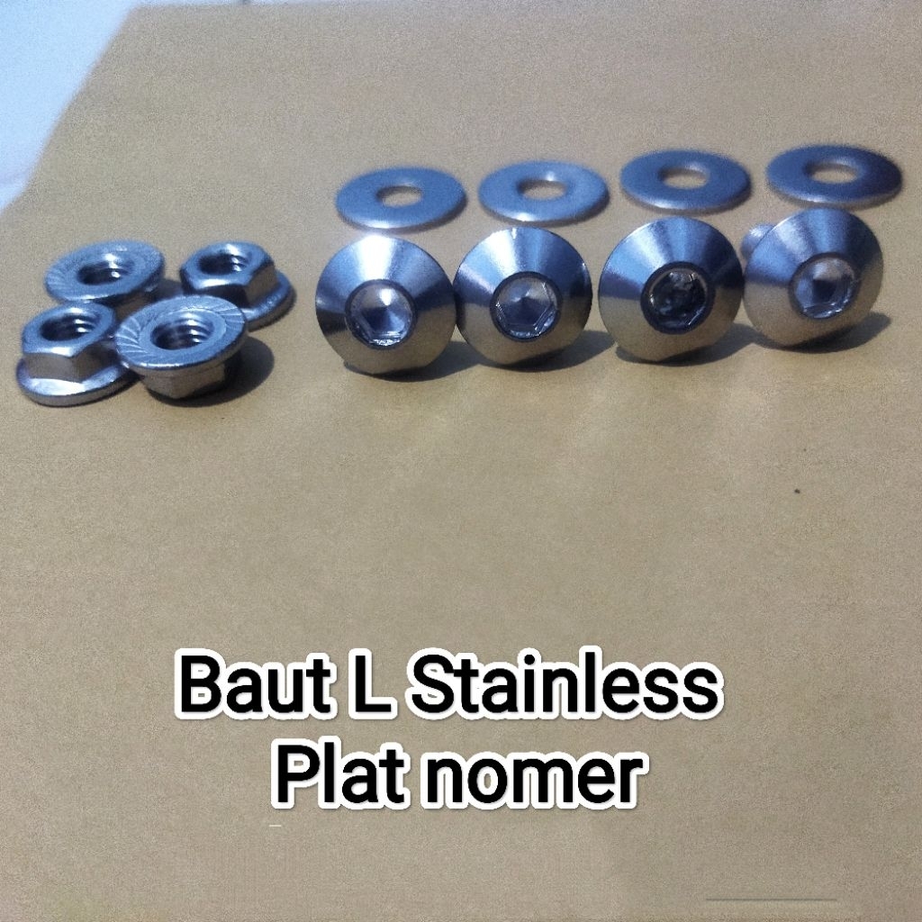 Baut L Stainless Plat nomor universal Kunci L