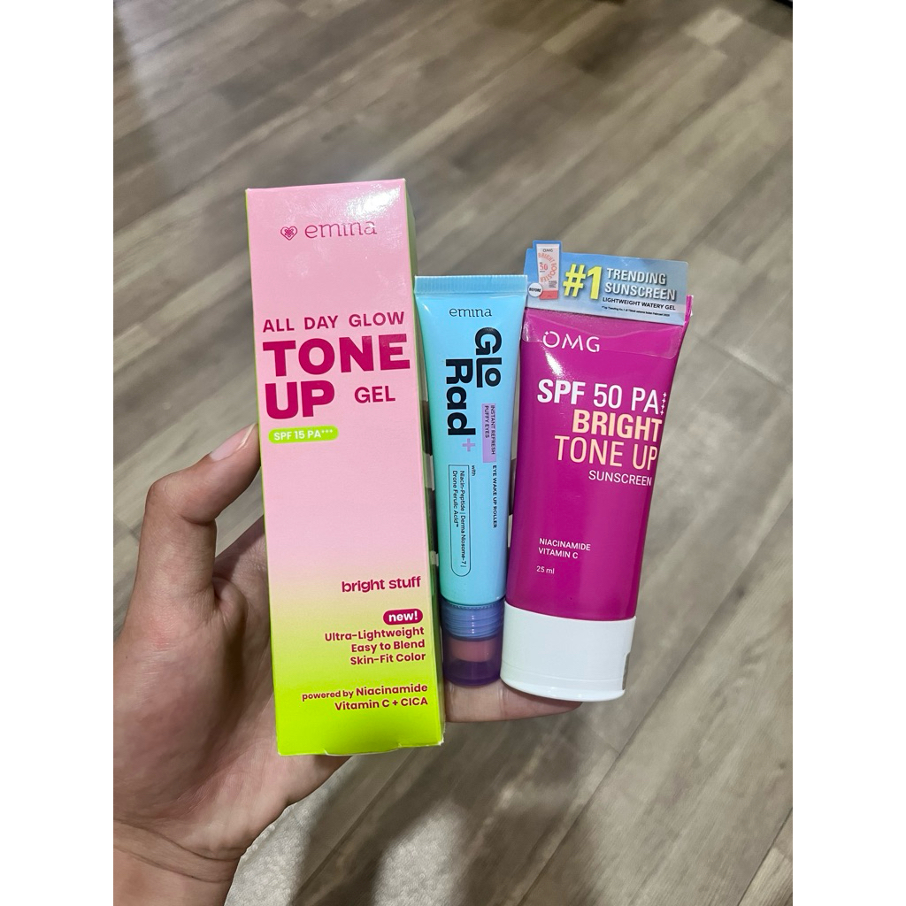 TAKE ALL EMINA GLORAD EYE CREAM + TONE UP GEL + TONE UP SUNSCREEN