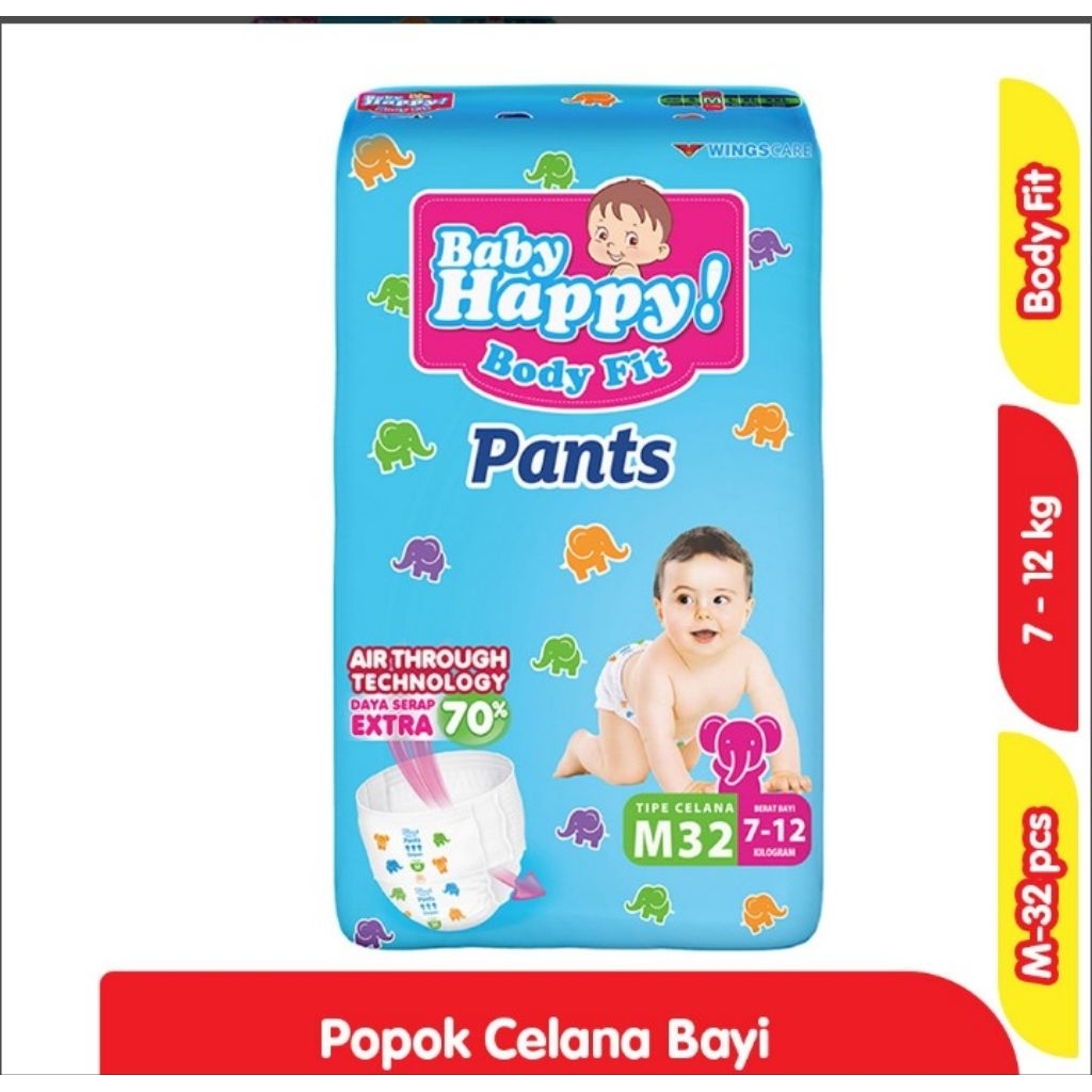 Pampers baby happy ukuran m 1 ball