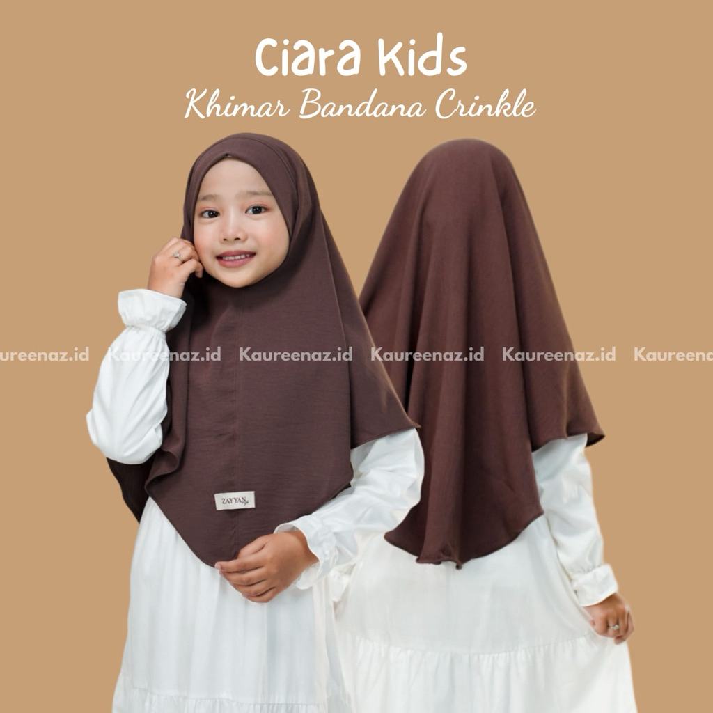 KAUREENAZ.ID Ciara Kids khimar Bandana Anak Crinckle Premium original zayyan.hijab