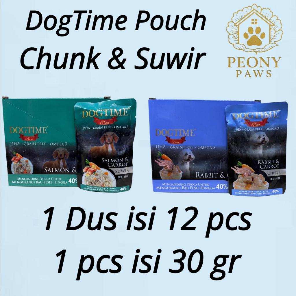 Grosir DogTime Pouch 1 Dus isi 12 Pcs Dog Wet Food Makanan Basah Anjing