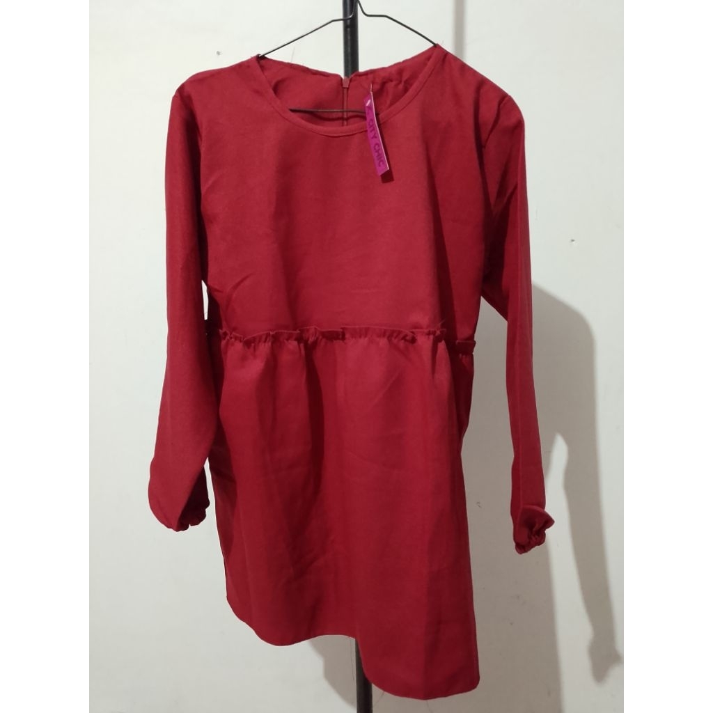 tunik merah maroon