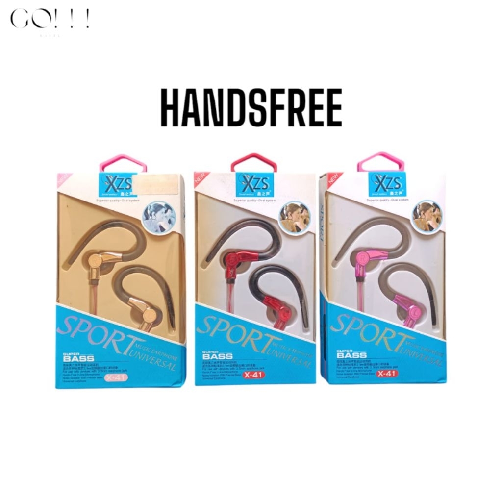 Earphone Headset Handsfree SPORT XZS Mega Bass Jack Aux 3.5mm