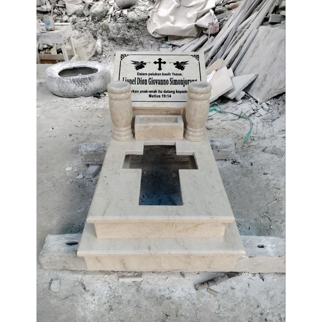 Kijing Makam Kristen Anak / Bayi Marmer ( ukuran bisa custom )