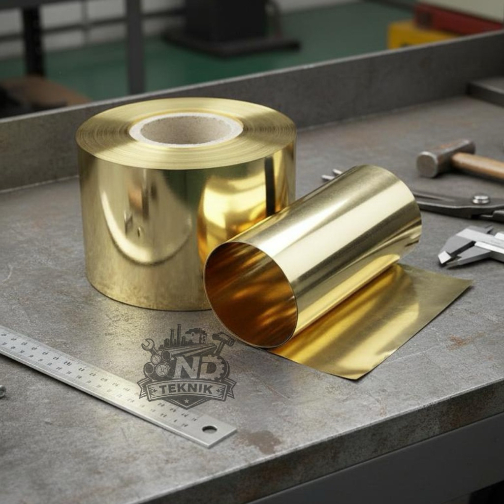 Plat kuningan lembaran tebal 0,3mm x 36cm x 120cm - brass plate