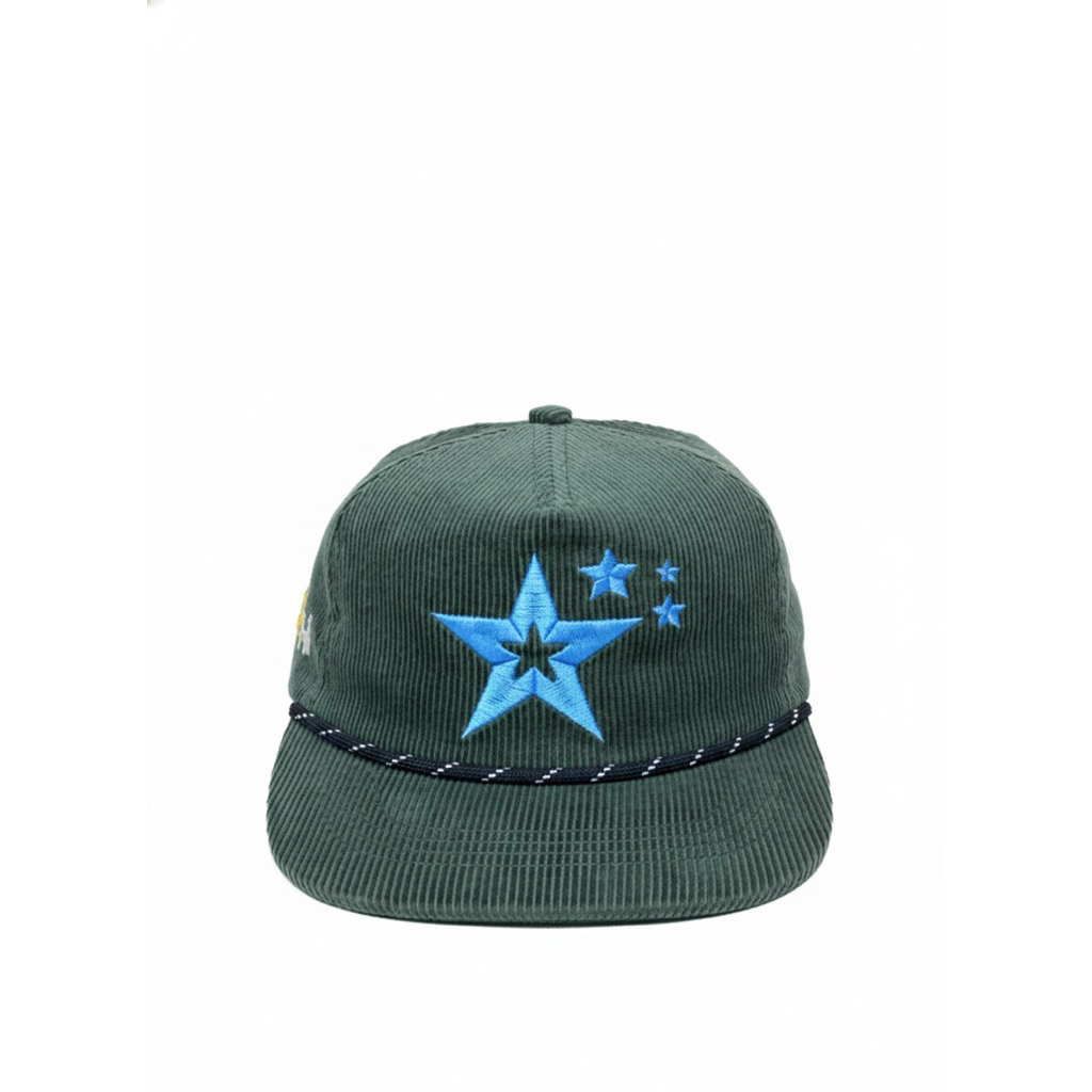 topi ropehat bahan full korduroy bintang 4 hijau topi skena