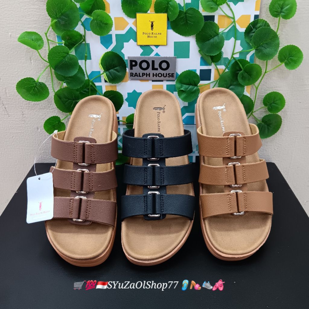 [Bisa COD/100% Original/Art THA 706] Sandal Wanita POLO RALPH HOUSE/Sandal Wanita/Sandal Slide Wanit