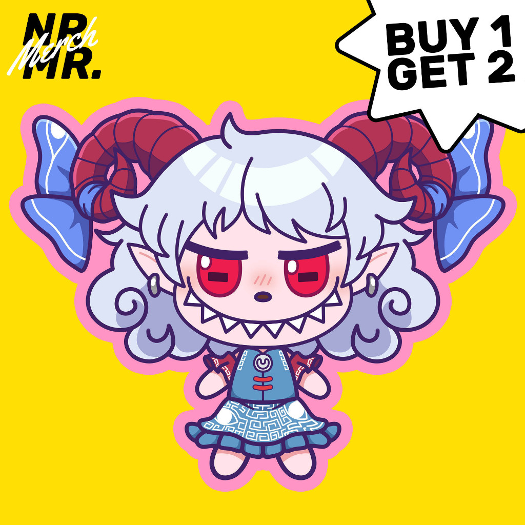 Yuuma Toutetsu Fumo x Labubu meme parody Touhou Project Sticker