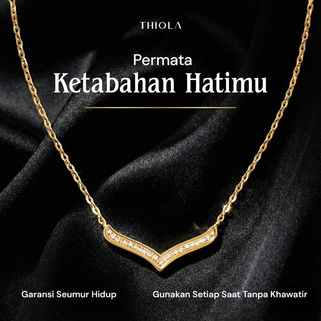 THIQLA - Kalung Wanita Elegan ROHA - Kalung Aurel Kekinian Korean Style Mewah Simple - Stainless Ste