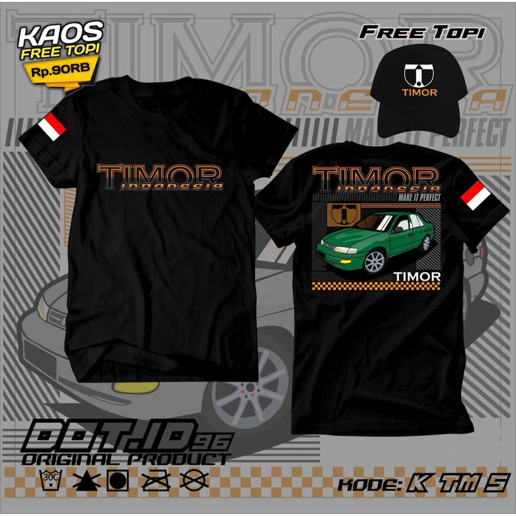 kaos timor gratis topi T-shirt kaos timor gratis topi