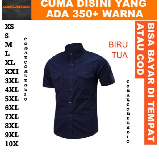 READY STOCK REALPIC GRAYWOLF CORATCORETUDIO Hem Cowok Kemeja Pria Jumbo Big Size Lengan Pendek Polos