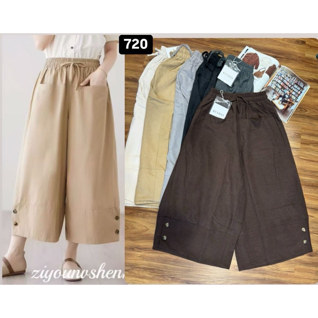 celana kulot jumbo Kuyifei 720//celana soft suede kuyifei//pakaianwanitasby
