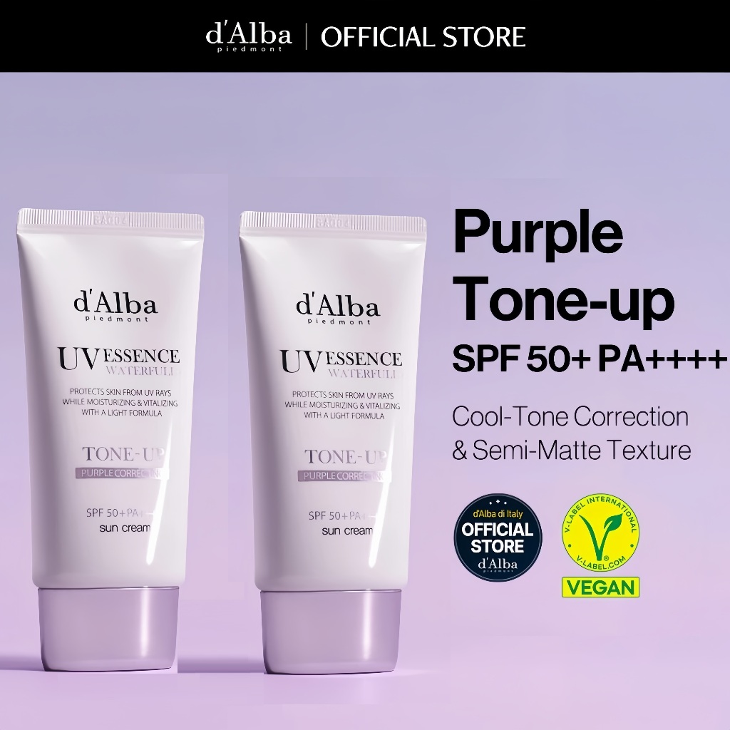 d’Alba Waterfull Tone Up Sun Cream (Purple) 50ml(2pcs)
