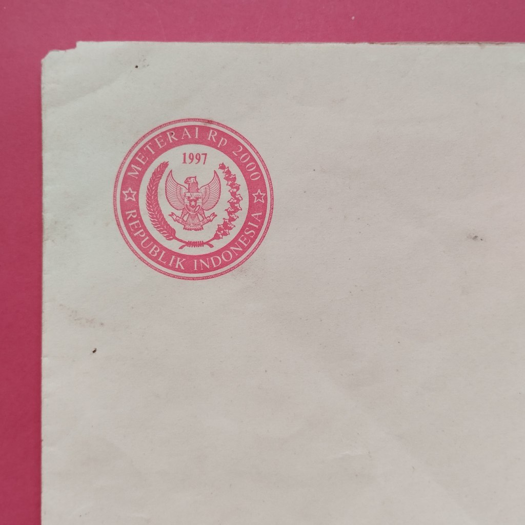 Kertas Segel Kuno Rp 2000,- Tahun 1997 Double