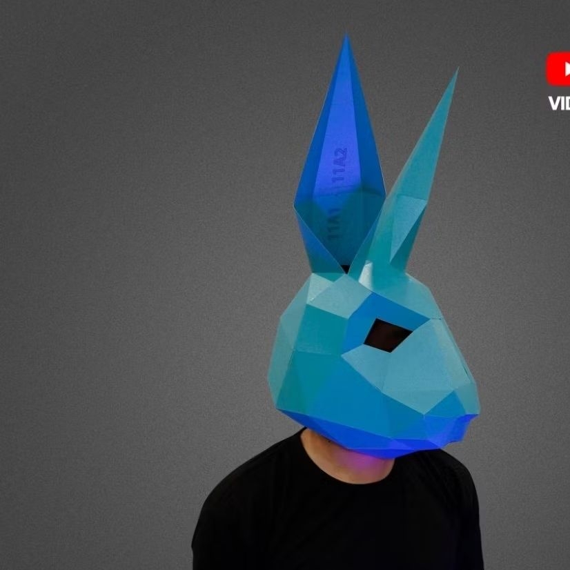 Low Poly Rabbit Mask Papercraft