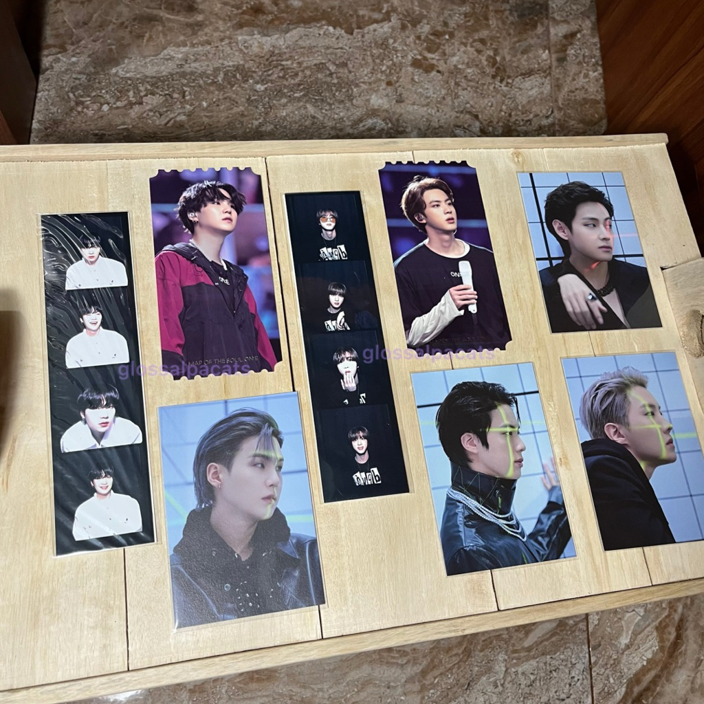 aab yoonjin yoongi suga seokjin jin photostrip film strip ticket holder holo mini poster postcard