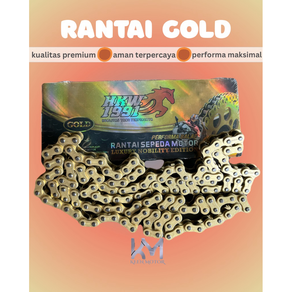 RANTE RANTAI SEPEDA MOTOR 428HG - 140 GOLD HKW1991