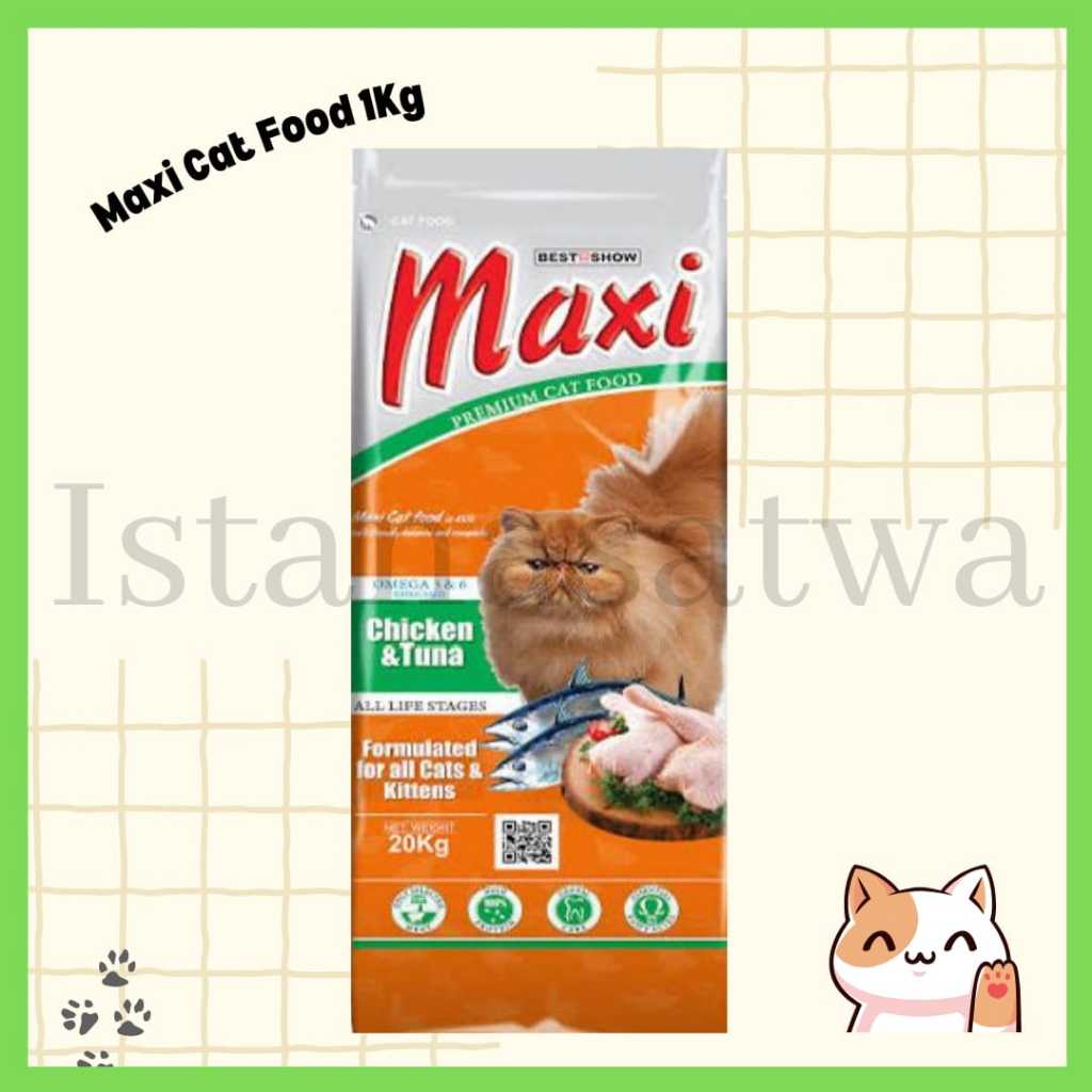 MAXI CAT Dry Cat Food 1Kg - Makanan Kering Kucing Kitten Adult