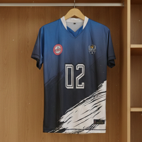 SPECS.21 Baju Kaos Jersey Cewek Cowok Singlet Lengan Biru Hitam Full Printing Jersey Voli Cewek Set 