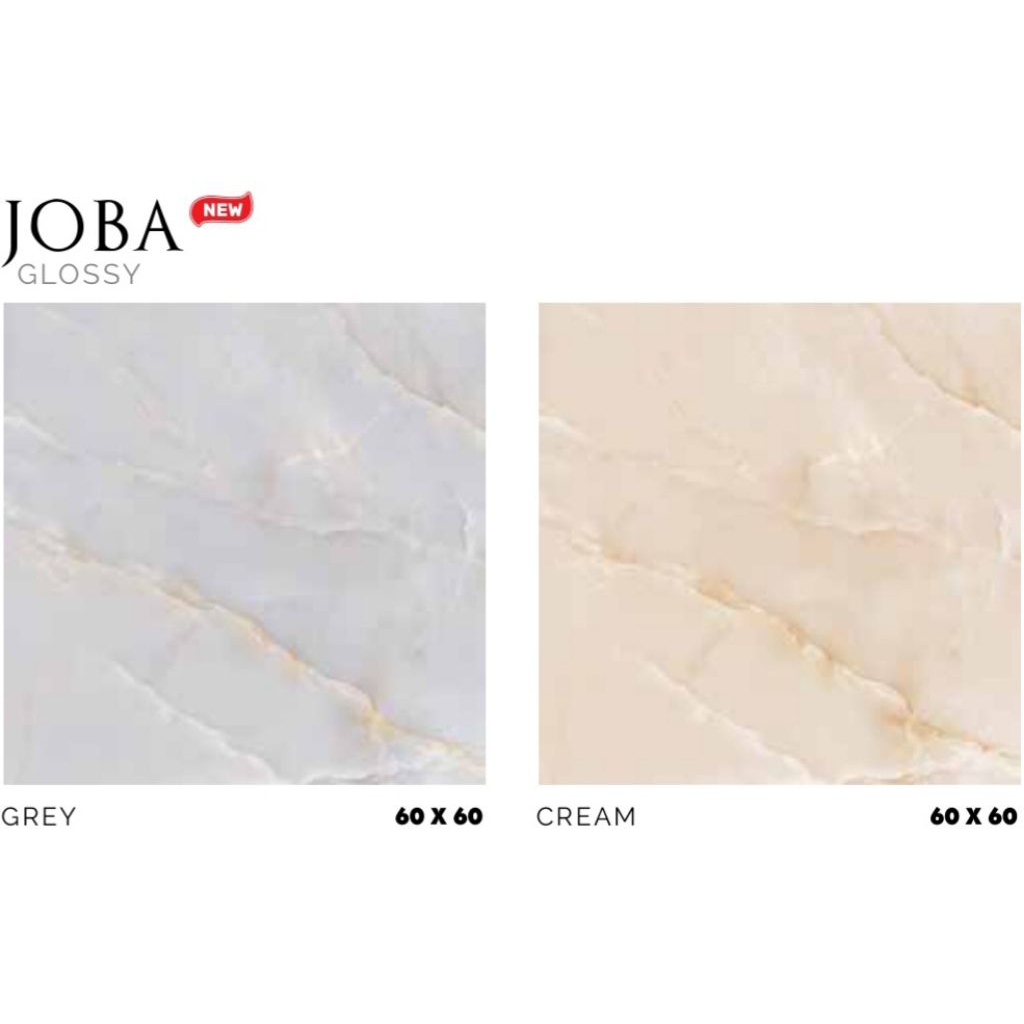 Granit White Body Merk Platinum Joba Grey/Cream ukuran 60x60 cm tekstur Glossy