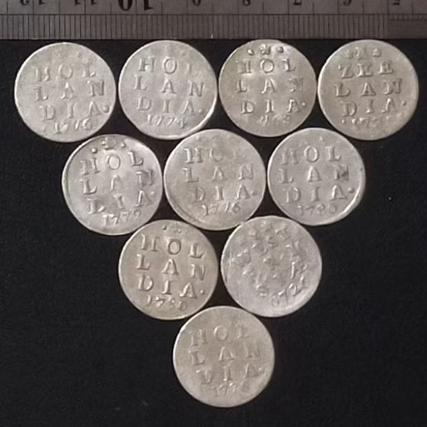 ST.BR1. DIJUAL BORONGAN 10 KEPING KOIN KUNO || KOIN PERAK || SILVER COIN 2 STUIVER CAMPUR