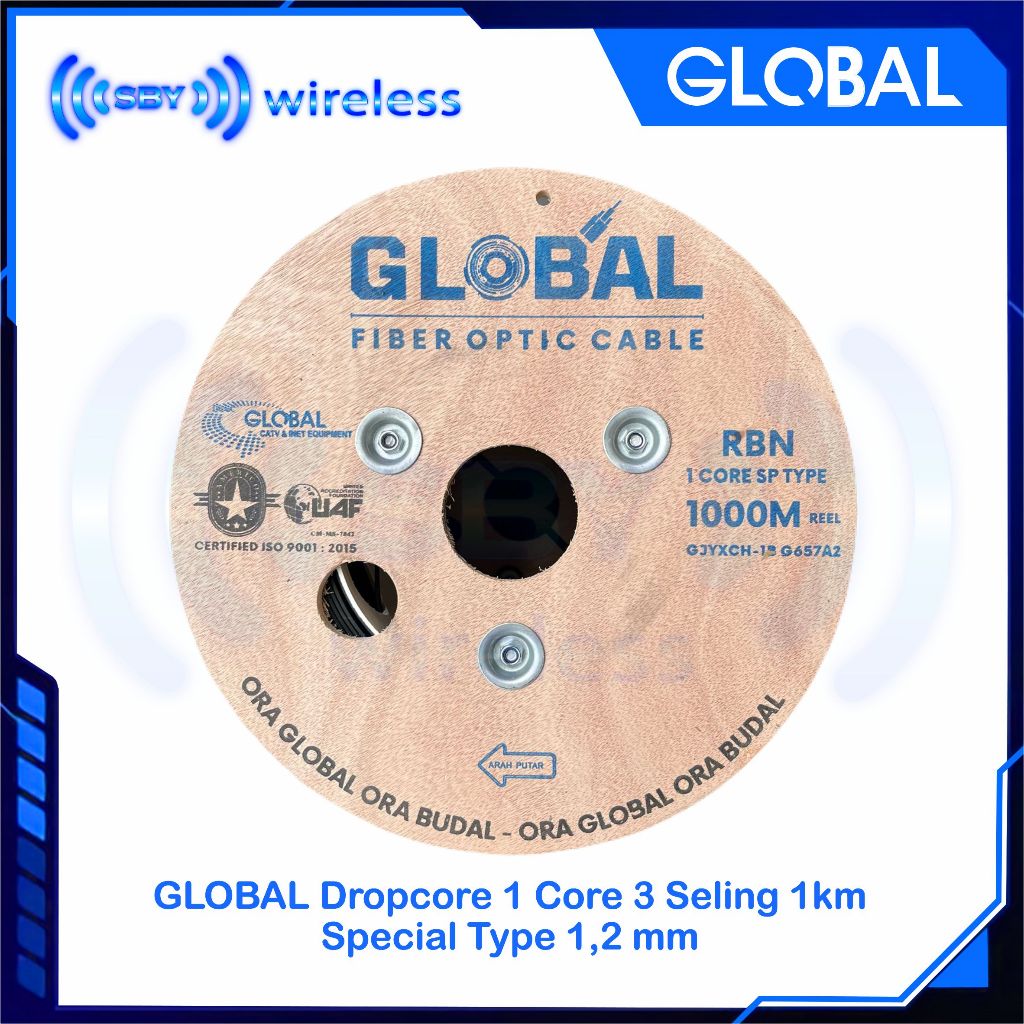 ( KHUSUS INSTANT KURIR ) GLOBAL SPECIAL TYPE - G657A2 Kabel FTTH Dropcore Drop core 1 core 3 Seling 