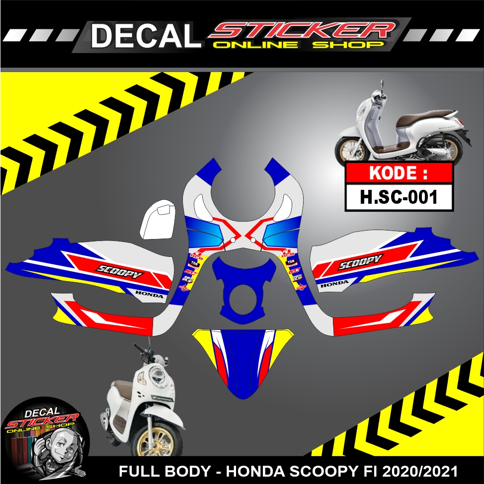 STIKER MOTOR HONDA SCOOPY FI 2020-2021 | DECAL PRINT FULL BODY VARIASI RACING KARAKTER KEREN