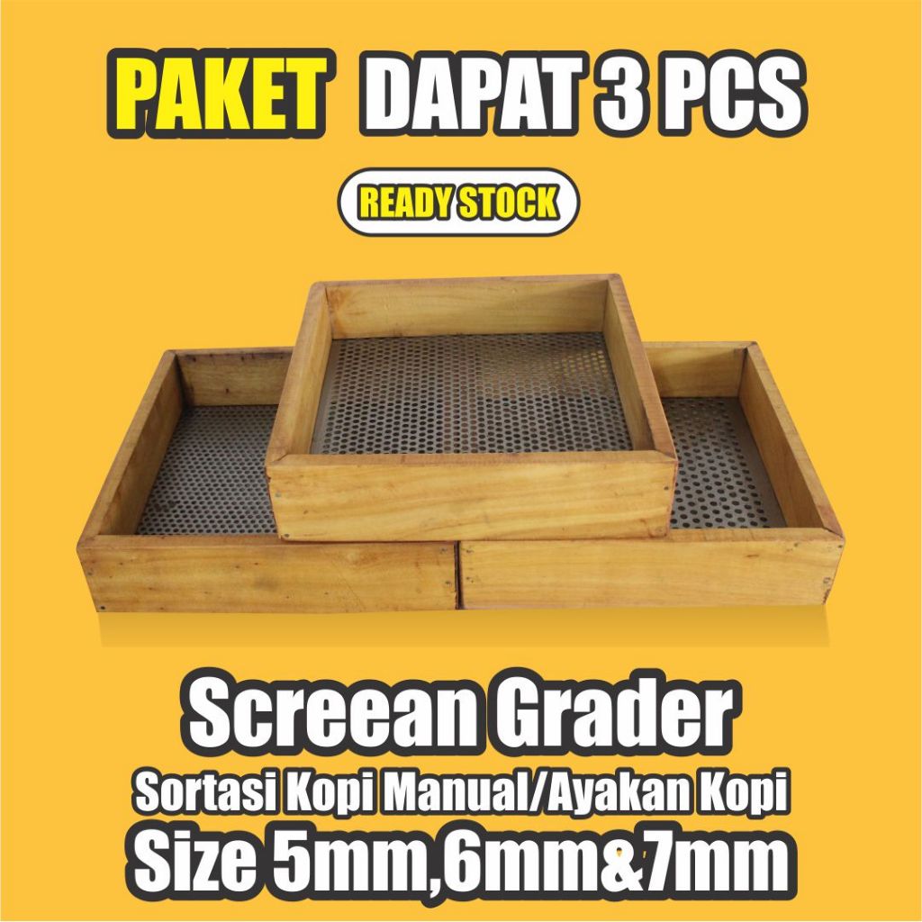 Coffee beans Screen Grader / Ayakan kopi / Sortasi kopi (Dapat 3 pcs)