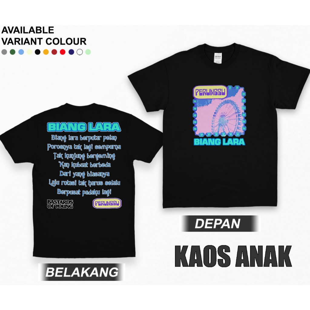 KAOS ANAK PERUNGGU BIANG LARA KAOS BAND ROCK UNTUK ANAK