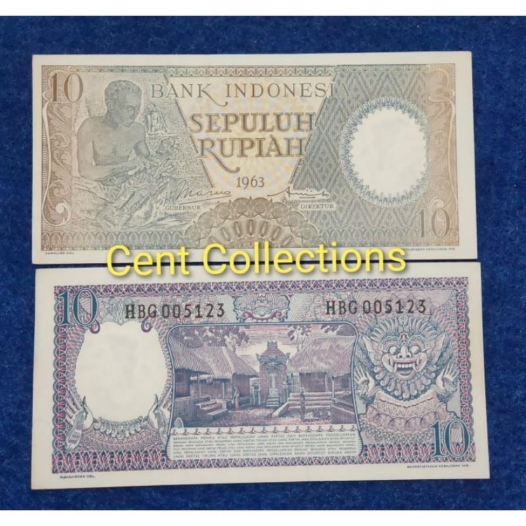 Uang kuno seri pekerja 10 Rupiah Tahun 1963