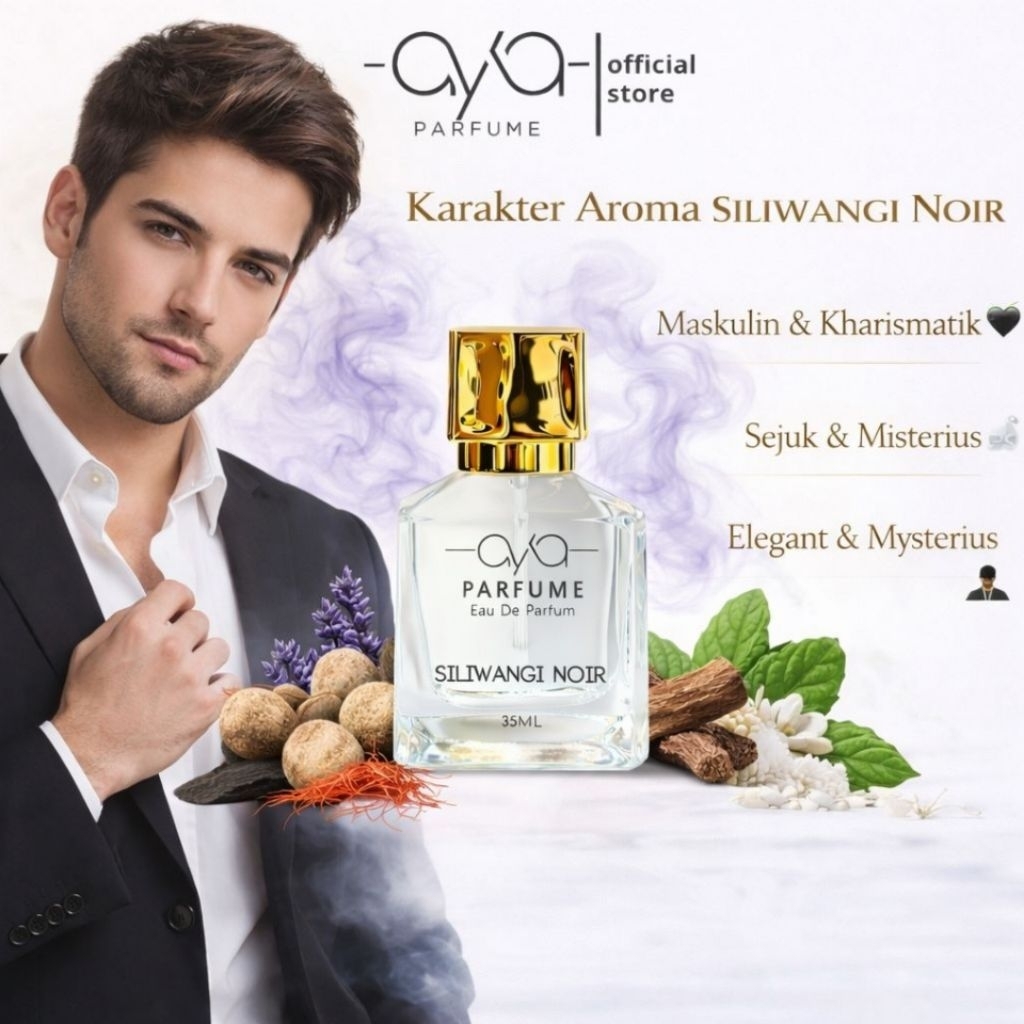 AYA PARFUM_Parfum Pria Siliwangi Noir (cristian dior) EDP 35ml Wangi Tahan Lama Aroma Seger  Maskuli