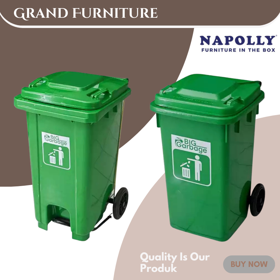 [READY STOCK] NAPOLLY BIG GARBAGE / TONG SAMPAH HDPE / BAK SAMPAH BESAR (100L-240L)