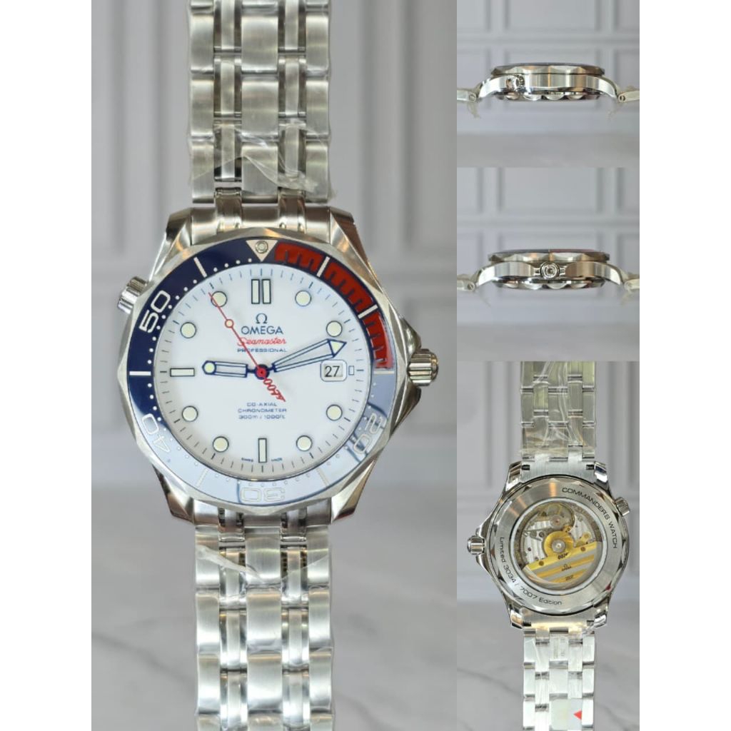 Jam tangan Automatic Swiss OMG Seam*ster 007 James Bond 50th Anniversary Stainless steel
