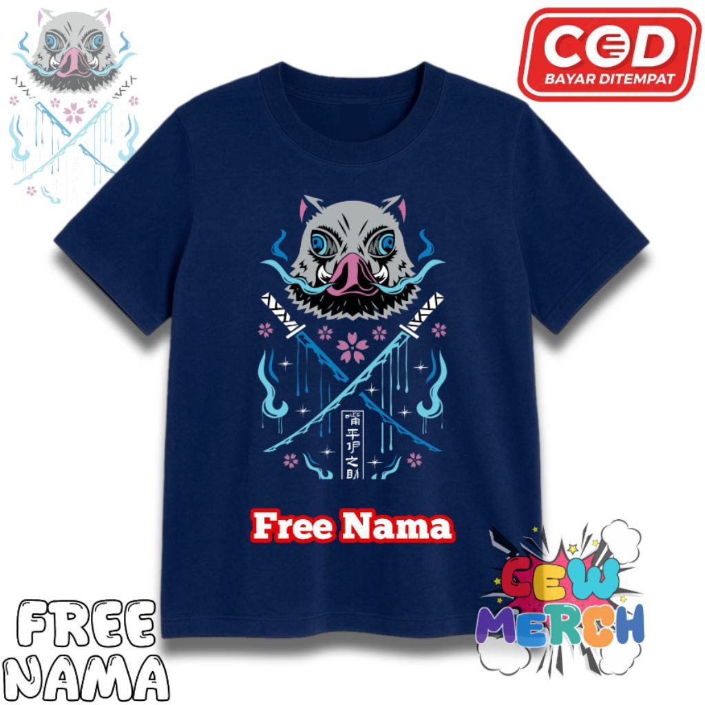 Kaos Anak DemonSlayer Inosuke - T shirt anak DemonSlayer inosuke - Kaos Anak Free Nama