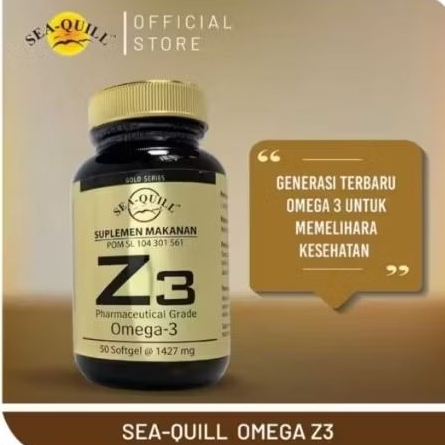 Sea Quill Z3 Omega-3 50 Kapsul - Suplemen Jantung, Menurunkan Kolesterol, Membantu Sistem Imun