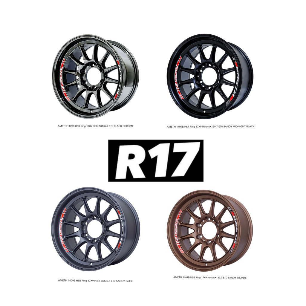 Velg Racing Pajero Fortuner Strada Hilux Ring 17 Hsr AMETH r17 lubang 6