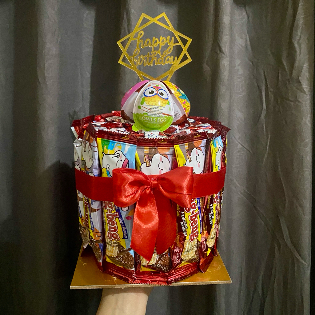 Snack Tart/Snack Tower/Snack Cake Kado Ulang Tahun/Kue Ulang Tahun diameter 14