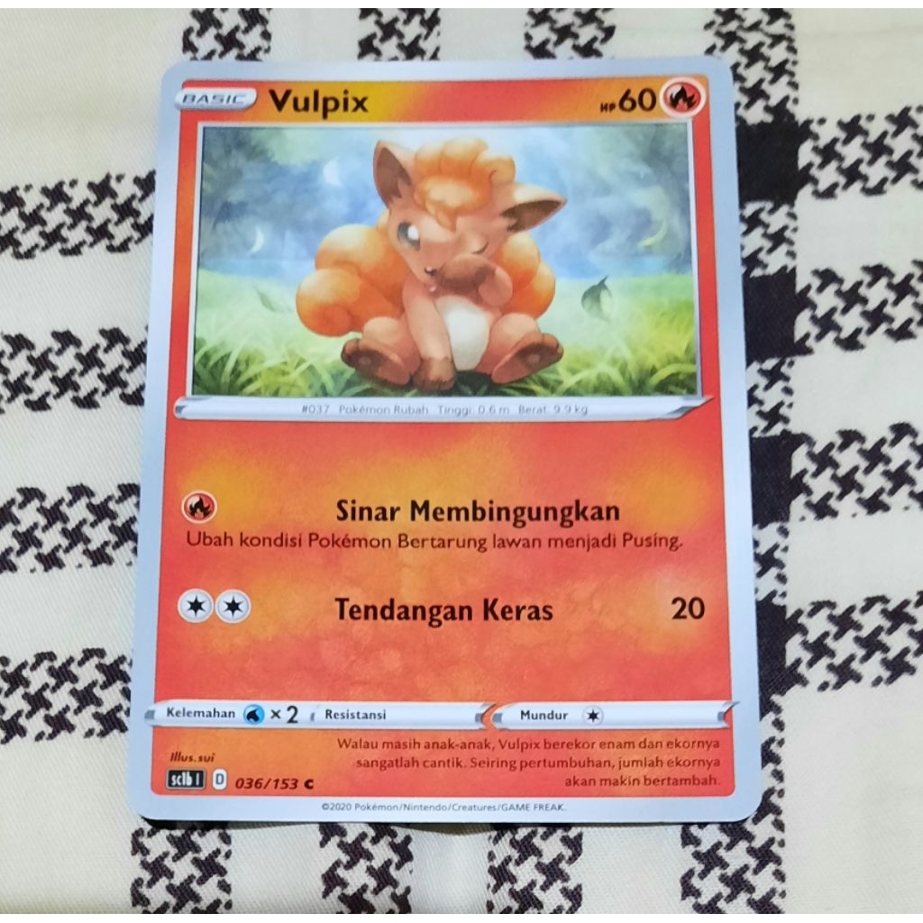 Kartu Pokemon Vulpix Sc1b bahasa indo tcg