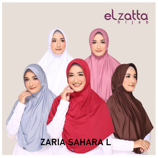 ELZATTA Jilbab Instant Zaria Sahara L - Jilbab Panjang Syar'i - Jilbab Syari - Hijab Polos Instant B